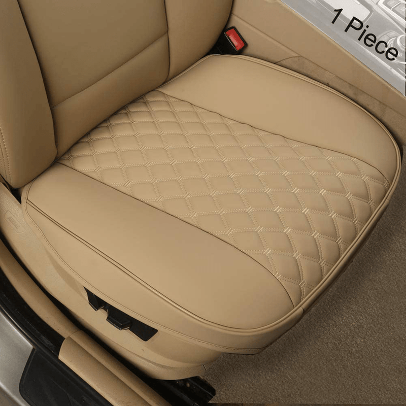 Black Panther Luxury PU Leather Car Seat Cover Protector for Front Seat Bottom,Compatible with 90% Vehicles (Sedan SUV Pickup Mini Van) - 1 Piece,Beige (21.26×20.86 Inches) Vehicles & Parts > Vehicle Parts & Accessories > Motor Vehicle Parts > Motor Vehicle Seating Black Panther Diamond-Beige  