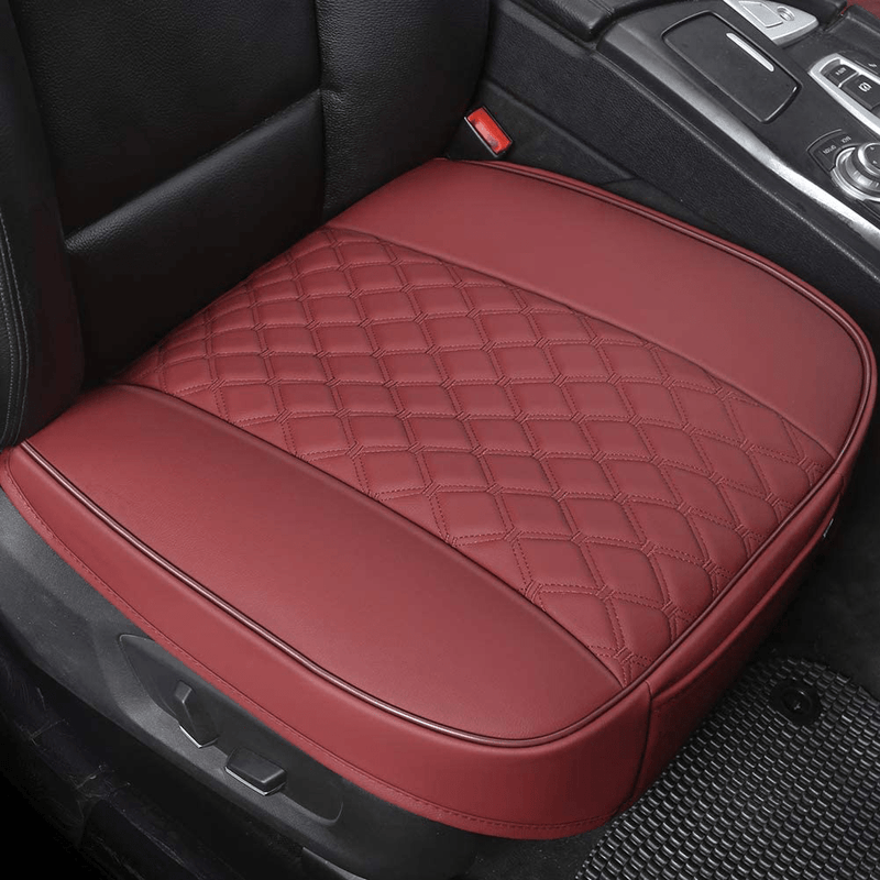 Black Panther Luxury PU Leather Car Seat Cover Protector for Front Seat Bottom,Compatible with 90% Vehicles (Sedan SUV Pickup Mini Van) - 1 Piece,Beige (21.26×20.86 Inches)