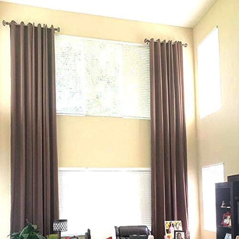 Blackout Extra Long Curtain. 12 - 24 Ft Long . Darkening Custom Made Drape (Black, 50" Wx96 L) Home & Garden > Decor > Window Treatments > Curtains & Drapes Ikiriska Brown 50”Wx240”l 