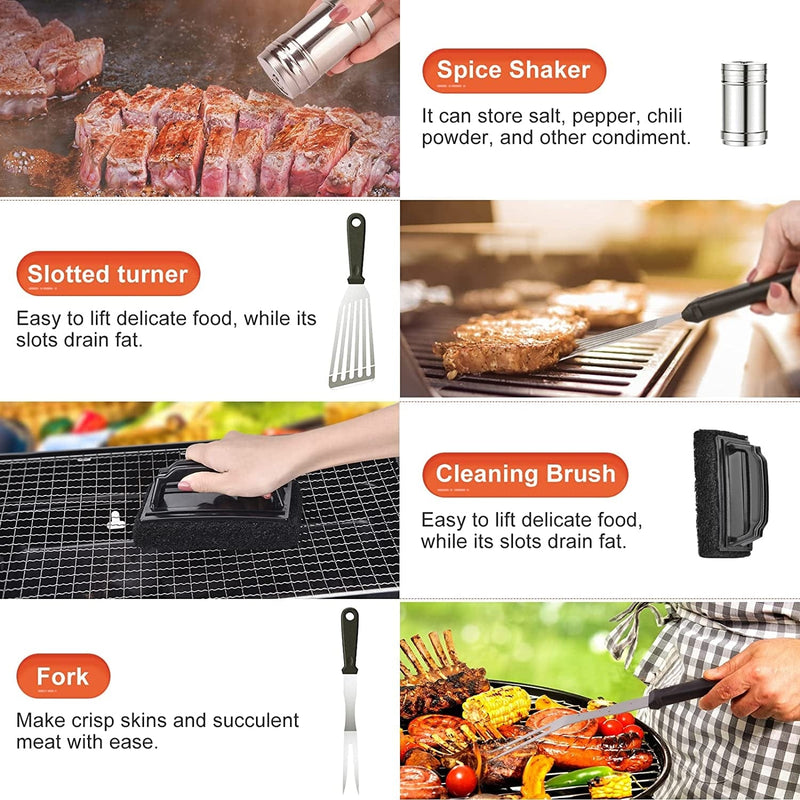 Blackstone Griddle Accessories Kit, 28PCS Flat Top Grilling Tools Set for Blackstone and Camp Chef,Griddle Cleaning Kit Cooking Utensils Set with Carry Bag for Men Women Outdoor Barbecue Camping Home & Garden > Kitchen & Dining > Kitchen Tools & Utensils Kesfitt   