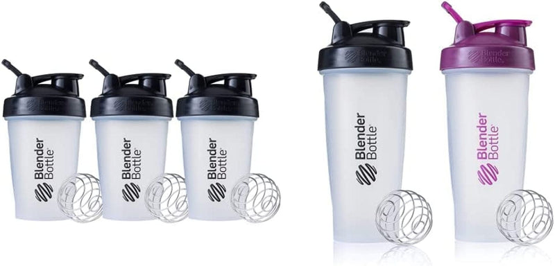 Blenderbottle Classic Shaker Bottle Perfect for Protein Shakes and Pre Workout, 20-Ounce (3 Pack), Black Home & Garden > Kitchen & Dining > Barware BlenderBottle Clear/Blck Shaker Bottle + Shaker Bottle, Colors May Vary 