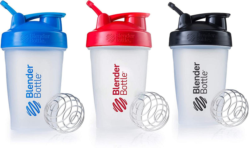 Blenderbottle Classic Shaker Bottle Perfect for Protein Shakes and Pre Workout, 20-Ounce (3 Pack), Black Home & Garden > Kitchen & Dining > Barware BlenderBottle Blue and Red and Black Shaker Bottle 