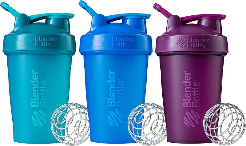Blenderbottle Classic Shaker Bottle Perfect for Protein Shakes and Pre Workout, 20-Ounce (3 Pack), Black Home & Garden > Kitchen & Dining > Barware BlenderBottle Teal and Plum and Cyan Shaker Bottle 