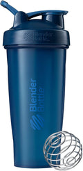 Blenderbottle Classic Shaker Bottle Perfect for Protein Shakes and Pre Workout, 20-Ounce, Clear/Black/Black & Classic V2 Shaker Bottle Perfect for Protein Shakes and Pre Workout, 28-Ounce, Black Home & Garden > Kitchen & Dining > Barware BlenderBottle Navy Bottle 28-Ounce