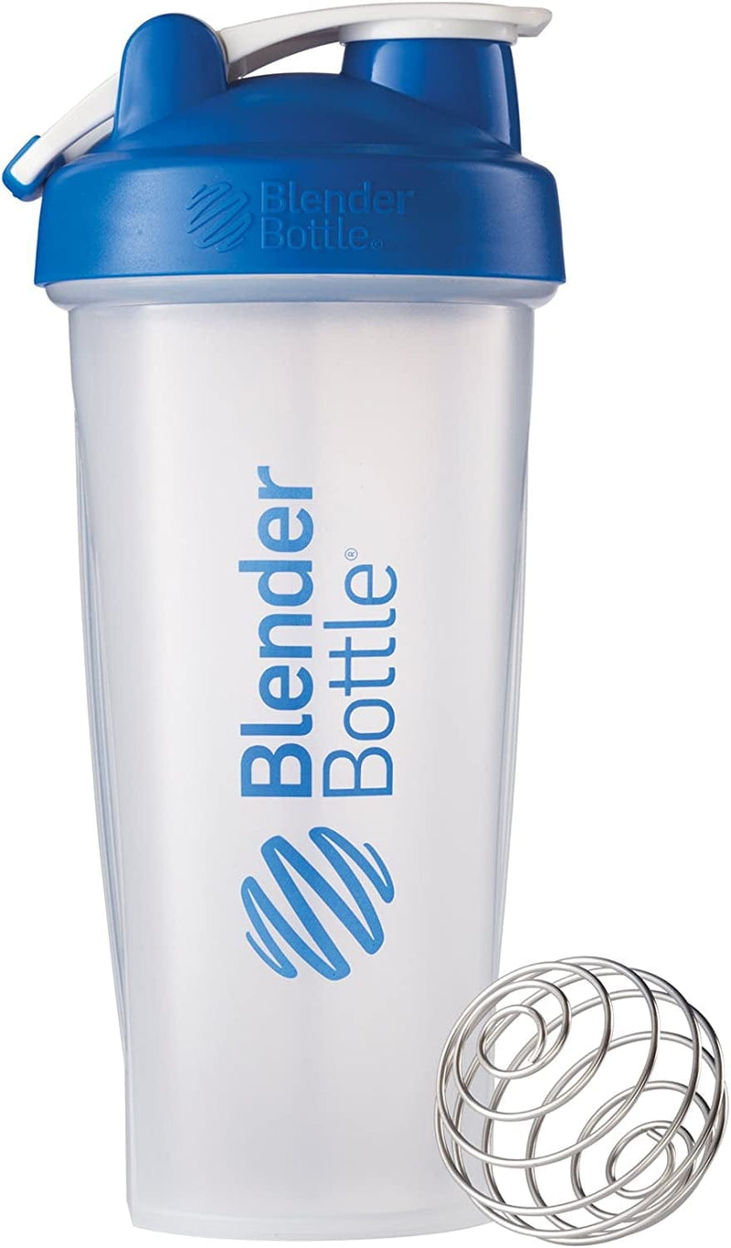 Blenderbottle Classic Shaker Bottle Perfect for Protein Shakes and Pre Workout, 20-Ounce, Clear/Black/Black & Classic V2 Shaker Bottle Perfect for Protein Shakes and Pre Workout, 28-Ounce, Black Home & Garden > Kitchen & Dining > Barware BlenderBottle Clear/Blue Bottle 28-Ounce