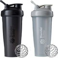 Blenderbottle Classic Shaker Bottle Perfect for Protein Shakes and Pre Workout, 28-Ounce (2 Pack), All Black Home & Garden > Kitchen & Dining > Barware BlenderBottle Grey and Black  