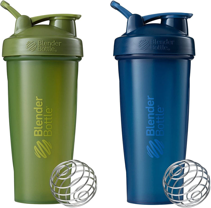Blenderbottle Classic Shaker Bottle Perfect for Protein Shakes and Pre Workout, 28-Ounce (2 Pack), All Black Home & Garden > Kitchen & Dining > Barware BlenderBottle Moss/Moss and Navy/Navy  