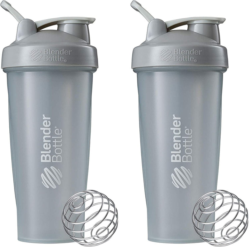 Blenderbottle Classic Shaker Bottle Perfect for Protein Shakes and Pre Workout, 28-Ounce (2 Pack), All Black Home & Garden > Kitchen & Dining > Barware BlenderBottle Pebble Gray  
