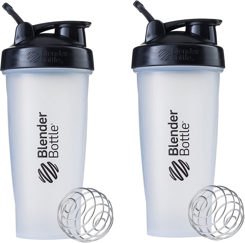 Blenderbottle Classic Shaker Bottle Perfect for Protein Shakes and Pre Workout, 28-Ounce (2 Pack), All Black Home & Garden > Kitchen & Dining > Barware BlenderBottle Clear/Black  