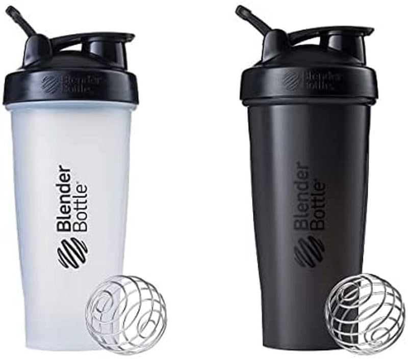 Blenderbottle Classic Shaker Bottle Perfect for Protein Shakes and Pre Workout, 28-Ounce (2 Pack), All Black Home & Garden > Kitchen & Dining > Barware BlenderBottle All Black and Clear/Black  
