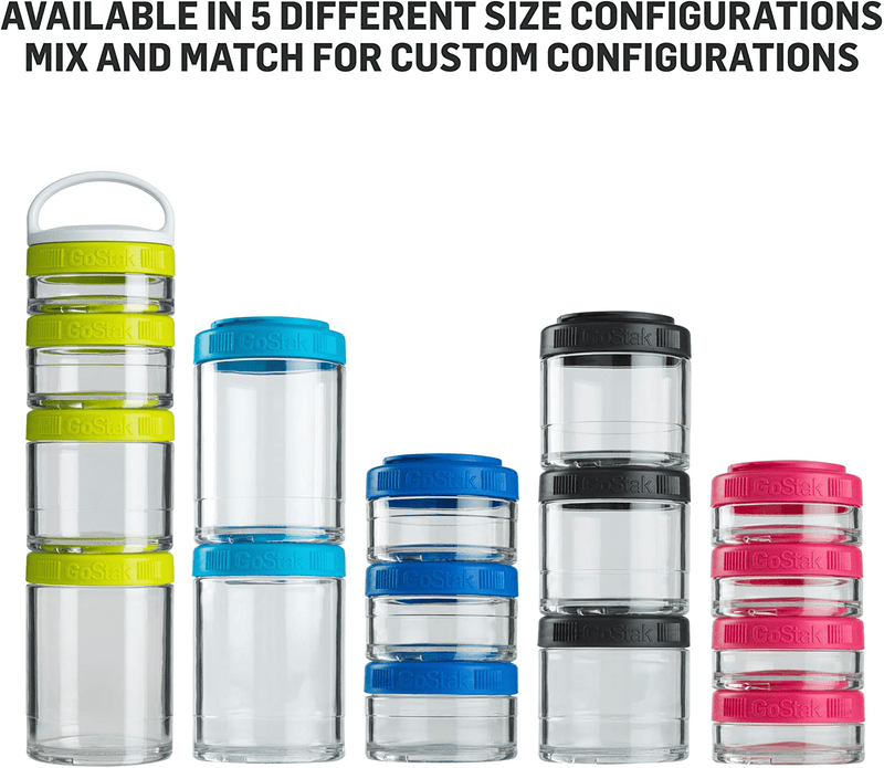BlenderBottle GoStak Food Storage Containers for Protein Powder, Healthy Snacks, and Portion Control, 4-Piece Starter Pak, Plum Home & Garden > Decor > Decorative Jars Blender Bottle   