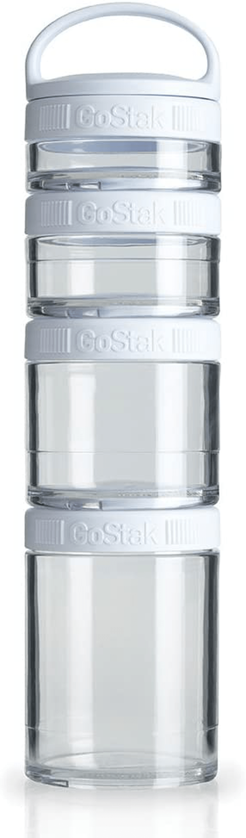 BlenderBottle GoStak Food Storage Containers for Protein Powder, Healthy Snacks, and Portion Control, 4-Piece Starter Pak, Plum Home & Garden > Decor > Decorative Jars Blender Bottle White  