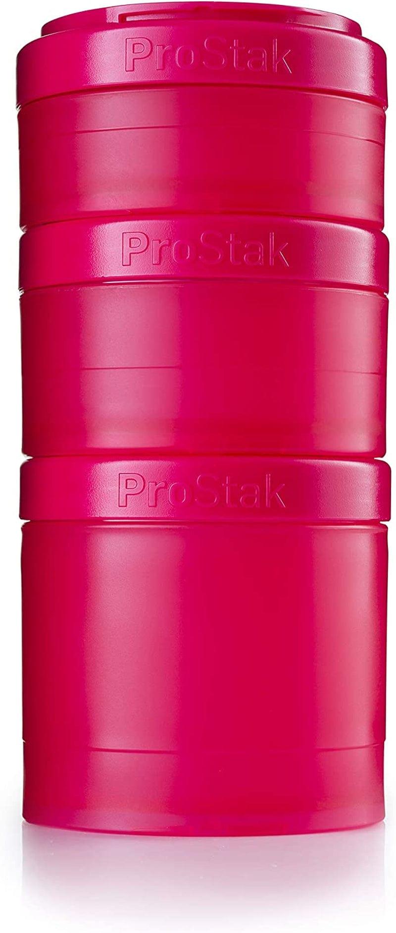 Blenderbottle Pro Stak Prostak Twist N' Lock Storage Jars Expansion 3-Pak with Pill Tray, All Black Home & Garden > Decor > Decorative Jars BlenderBottle Pink/Pink 250cc, 150cc, 100cc 3-Pak 