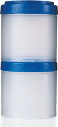 Blenderbottle Pro Stak Prostak Twist N' Lock Storage Jars Expansion 3-Pak with Pill Tray, All Black Home & Garden > Decor > Decorative Jars BlenderBottle Clear/Blue 250cc 2-Pak 