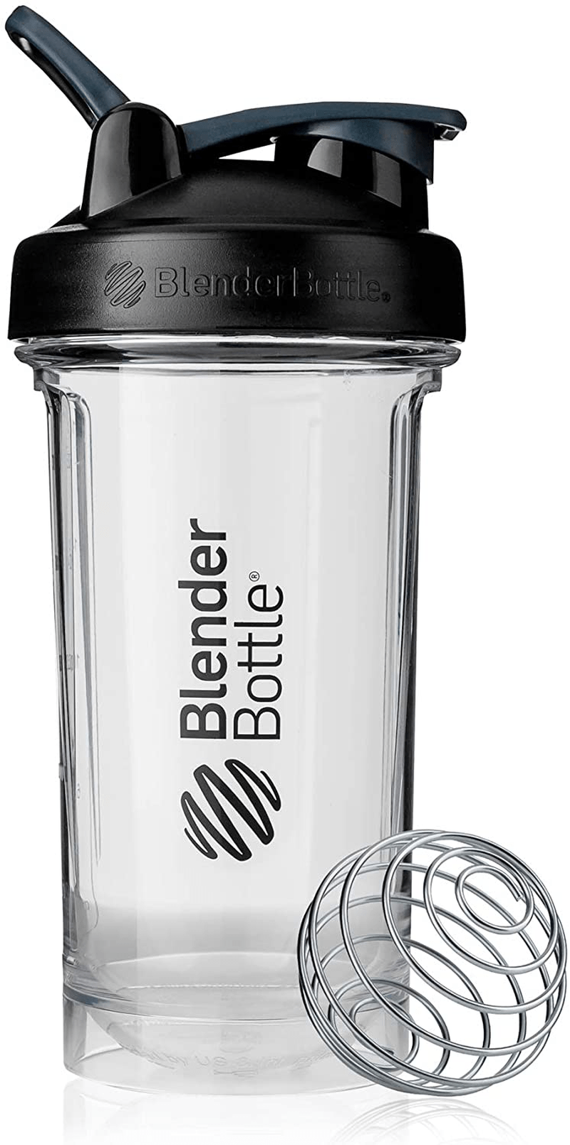 BlenderBottle Shaker Bottle Pro Series Perfect for Protein Shakes and Pre Workout, 24-Ounce, Black Sporting Goods > Outdoor Recreation > Winter Sports & Activities BlenderBottle Black/Clear 24-Ounce 