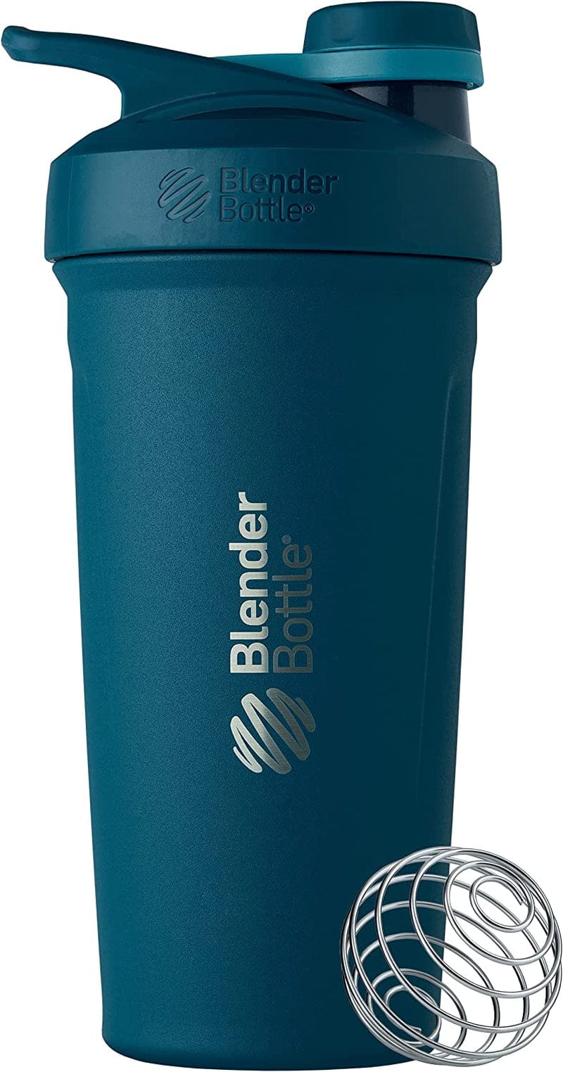 Blenderbottle Strada Shaker Cup Insulated Stainless Steel Water Bottle with Wire Whisk, 24-Ounce, Black Home & Garden > Kitchen & Dining > Barware BlenderBottle Blue Strada Twist 