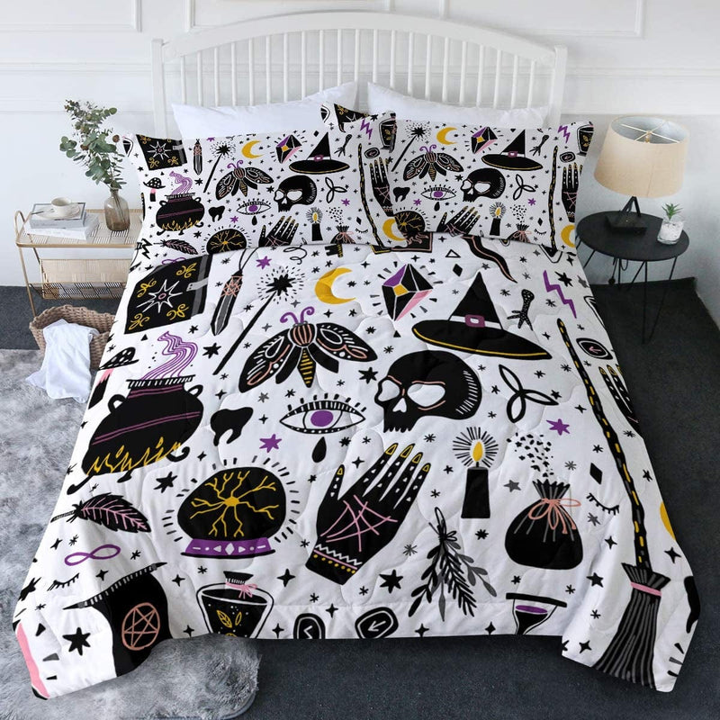 Blessliving Colorful Cat Butterfly Comforter Set with Shams 3 Pcs Cute Cat Quilt Cover Bedding Set Watercolor Blue Green Purple Paint Black Bedspread (King) Home & Garden > Linens & Bedding > Bedding > Quilts & Comforters BlessLiving 11 King 