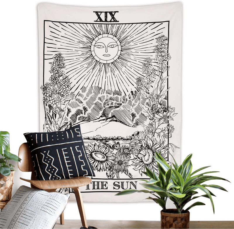 BLEUM CADE Tarot Tapestry The Moon The Star The Sun Tapestry Medieval Europe Divination Tapestry Wall Hanging Tapestries Mysterious Wall Tapestry for Home Decor (51×59 Inches, The Sun) Home & Garden > Decor > Artwork > Decorative TapestriesHome & Garden > Decor > Artwork > Decorative Tapestries Bonnie Bone   