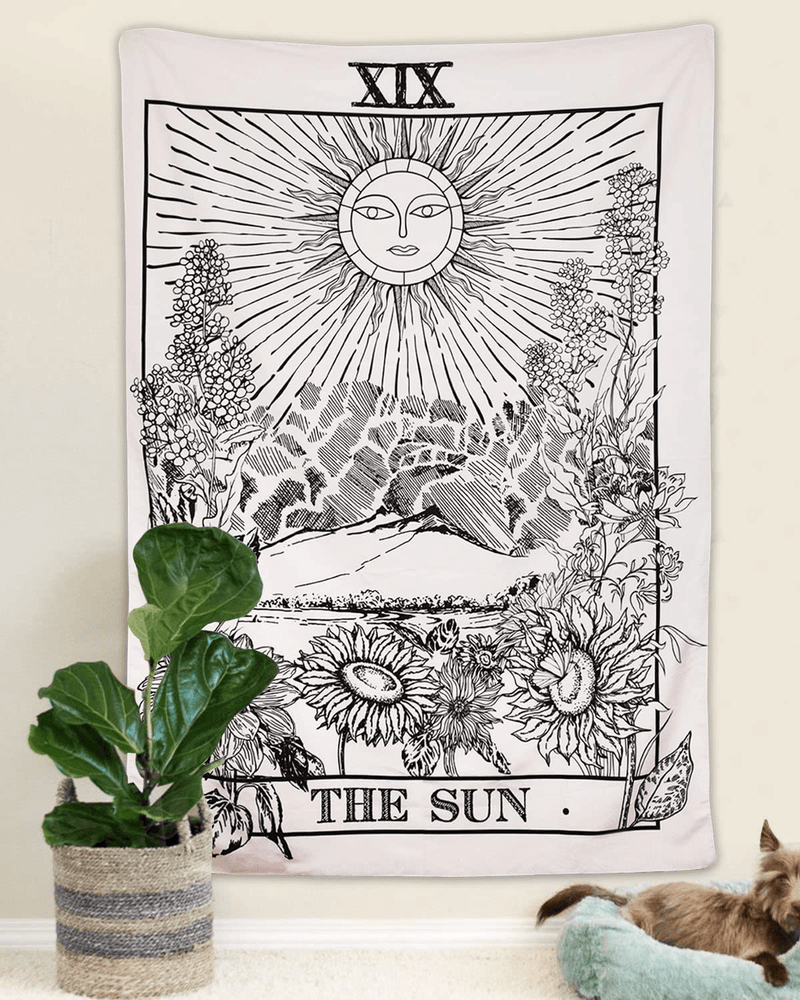 BLEUM CADE Tarot Tapestry The Moon The Star The Sun Tapestry Medieval Europe Divination Tapestry Wall Hanging Tapestries Mysterious Wall Tapestry for Home Decor (51×59 Inches, The Sun) Home & Garden > Decor > Artwork > Decorative TapestriesHome & Garden > Decor > Artwork > Decorative Tapestries Bonnie Bone   