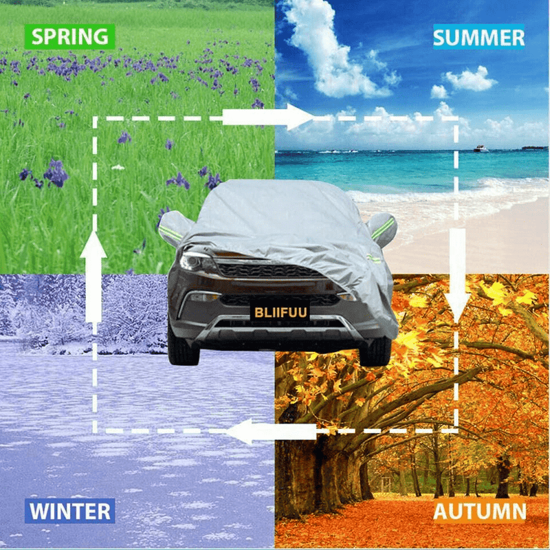 Bliifuu Car Cover,SUV Protection Cover Breathable Outdoor Indoor for All Season All Weather Waterproof/Windproof/Dustproof/Scratch Resistant Outdoor UV Protection Fits SUV Car (190''Lx75''Wx72''H)