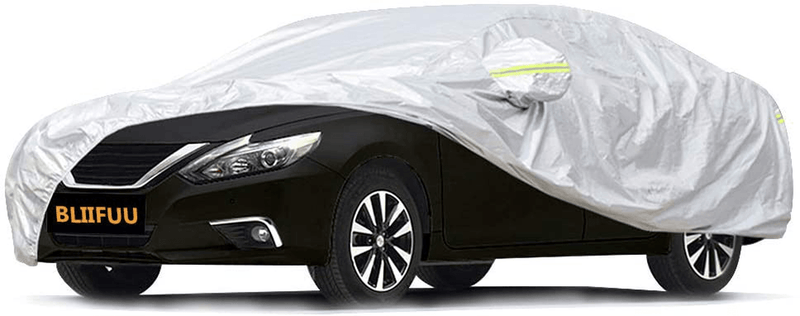 Bliifuu Sedan Car Cover Waterproof/Windproof/Snowproof/Sun UV Protection for Outdoor Indoor, Breathable Full Car Cover Fit Sedan 197" L x 70" W x 59" H  Bliifuu Fit Sedan-Length 187"-197"  