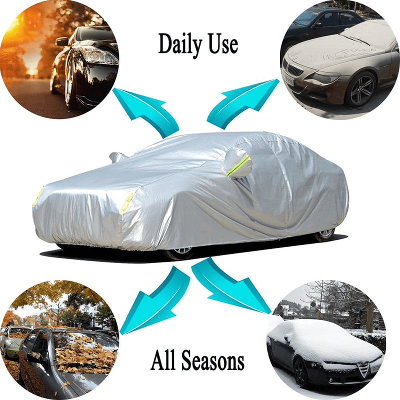 Bliifuu Sedan Car Cover Waterproof/Windproof/Snowproof/Sun UV Protection for Outdoor Indoor, Breathable Full Car Cover Fit Sedan 197" L x 70" W x 59" H  Bliifuu   