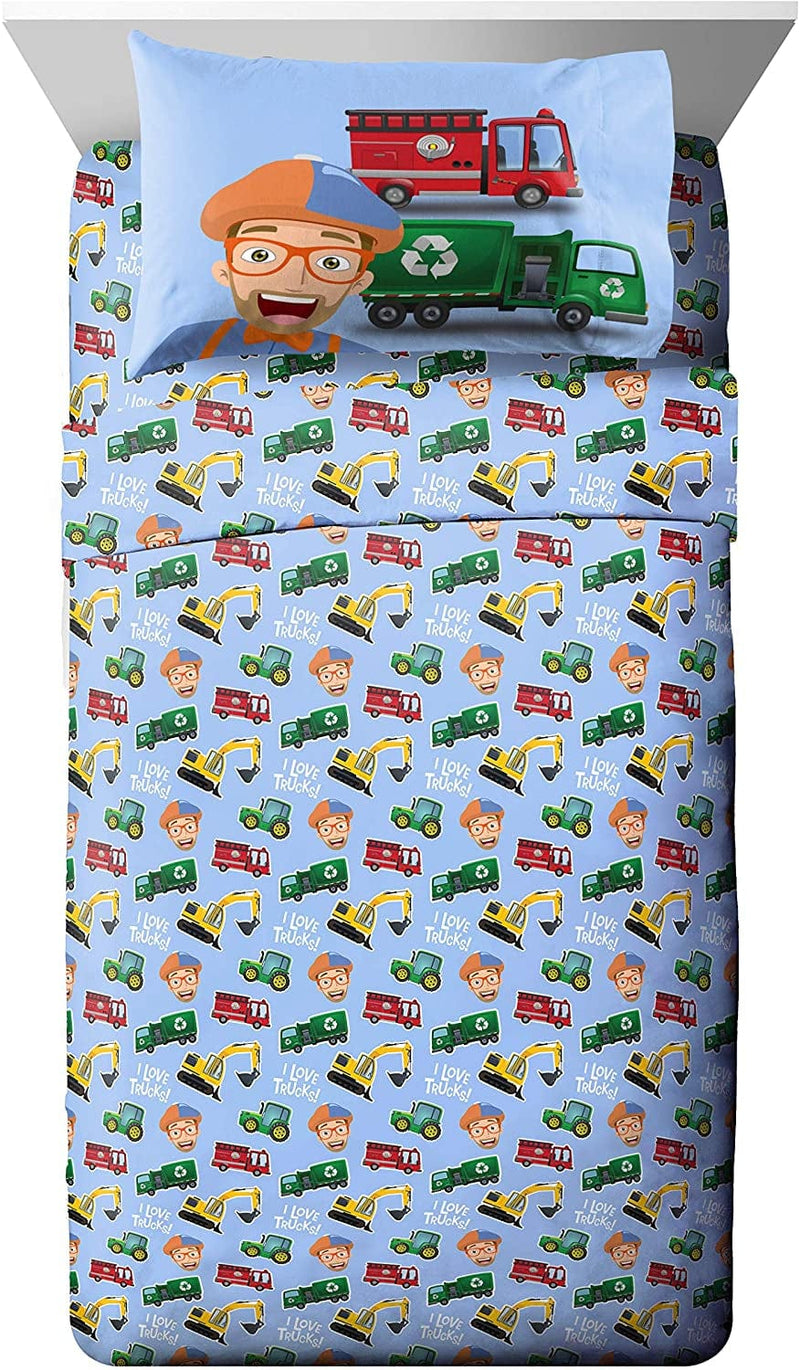 Blippi Machine Fun 4 Piece Twin Bed Set - Includes Comforter & Sheet Set Bedding Features - Super Soft Fade Resistant Microfiber (Official Blippi Product) Home & Garden > Linens & Bedding > Bedding Jay Franco & Sons, Inc.   