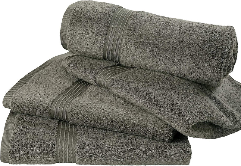 Bliss Casa Bath Towel Set 27 X 54 Inch (4 Pack) - 600 GSM 100% Combed Cotton Quick Drying Highly Absorbent Thick Bathroom Towels - Soft Hotel Quality for Bath and Spa (Grey)