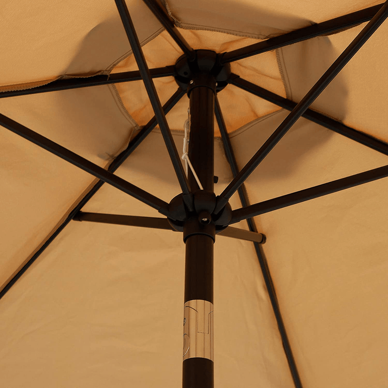 Blissun 7.5 ft Patio Umbrella, Yard Umbrella Push Button Tilt Crank (Tan) Home & Garden > Lawn & Garden > Outdoor Living > Outdoor Umbrella & Sunshade Accessories Blissun   