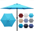 Blissun 7.5 ft Patio Umbrella, Yard Umbrella Push Button Tilt Crank (Tan) Home & Garden > Lawn & Garden > Outdoor Living > Outdoor Umbrella & Sunshade Accessories Blissun Light Blue  