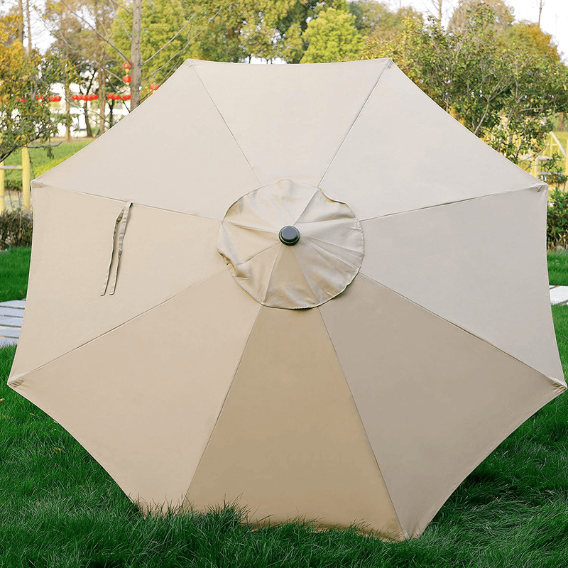 Blissun 9' Outdoor Aluminum Patio Umbrella, Market Striped Umbrella with Push Button Tilt and Crank Home & Garden > Lawn & Garden > Outdoor Living > Outdoor Umbrella & Sunshade Accessories Blissun   