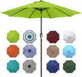 Blissun 9' Outdoor Aluminum Patio Umbrella, Market Striped Umbrella with Push Button Tilt and Crank Home & Garden > Lawn & Garden > Outdoor Living > Outdoor Umbrella & Sunshade Accessories Blissun Lime  