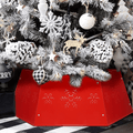 Blissun Metal Christmas Tree Ring, Christmas Tree Collar with Printed Snowflake, Willow Tree Skirt Base Stand for Christmas Tree Decorations (Silver) Home & Garden > Decor > Seasonal & Holiday Decorations > Christmas Tree Skirts Blissun Red  