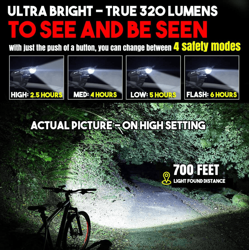 BLITZU Bike Lights Set USB Rechargeable Gator 320 Lumens Powerful Front and Back Light Bicycle Accessories for Night Riding, Cycling Headlight Tail Rear Reflectors for Kids, Road, Mountain Bike Sporting Goods > Outdoor Recreation > Cycling > Bicycle Parts BLITZU   