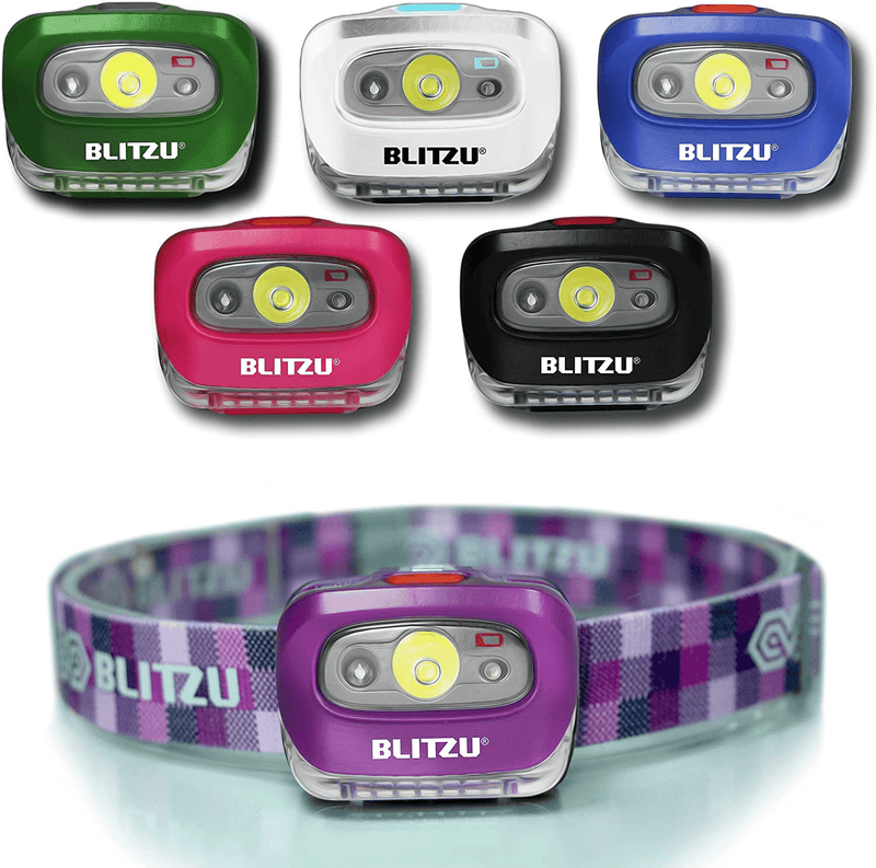 BLITZU LED Headlamp Flashlight for Adults and Kids - Waterproof Super Bright Cree Head Lamp with Red Light, Comfortable Headband Perfect for Running, Camping, Hiking, Fishing, Hunting, Jogging BLACK Hardware > Tools > Flashlights & Headlamps > Flashlights BLITZU Acai Purple  