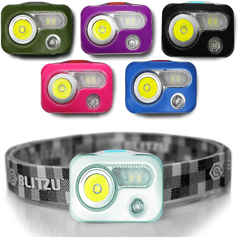 BLITZU LED Headlamp Flashlight for Adults and Kids - Waterproof Super Bright Cree Head Lamp with Red Light, Comfortable Headband Perfect for Running, Camping, Hiking, Fishing, Hunting, Jogging BLACK Hardware > Tools > Flashlights & Headlamps > Flashlights BLITZU Rechargeable White  