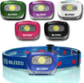 BLITZU LED Headlamp Flashlight for Adults and Kids - Waterproof Super Bright Cree Head Lamp with Red Light, Comfortable Headband Perfect for Running, Camping, Hiking, Fishing, Hunting, Jogging BLACK Hardware > Tools > Flashlights & Headlamps > Flashlights BLITZU Sapphire Blue  