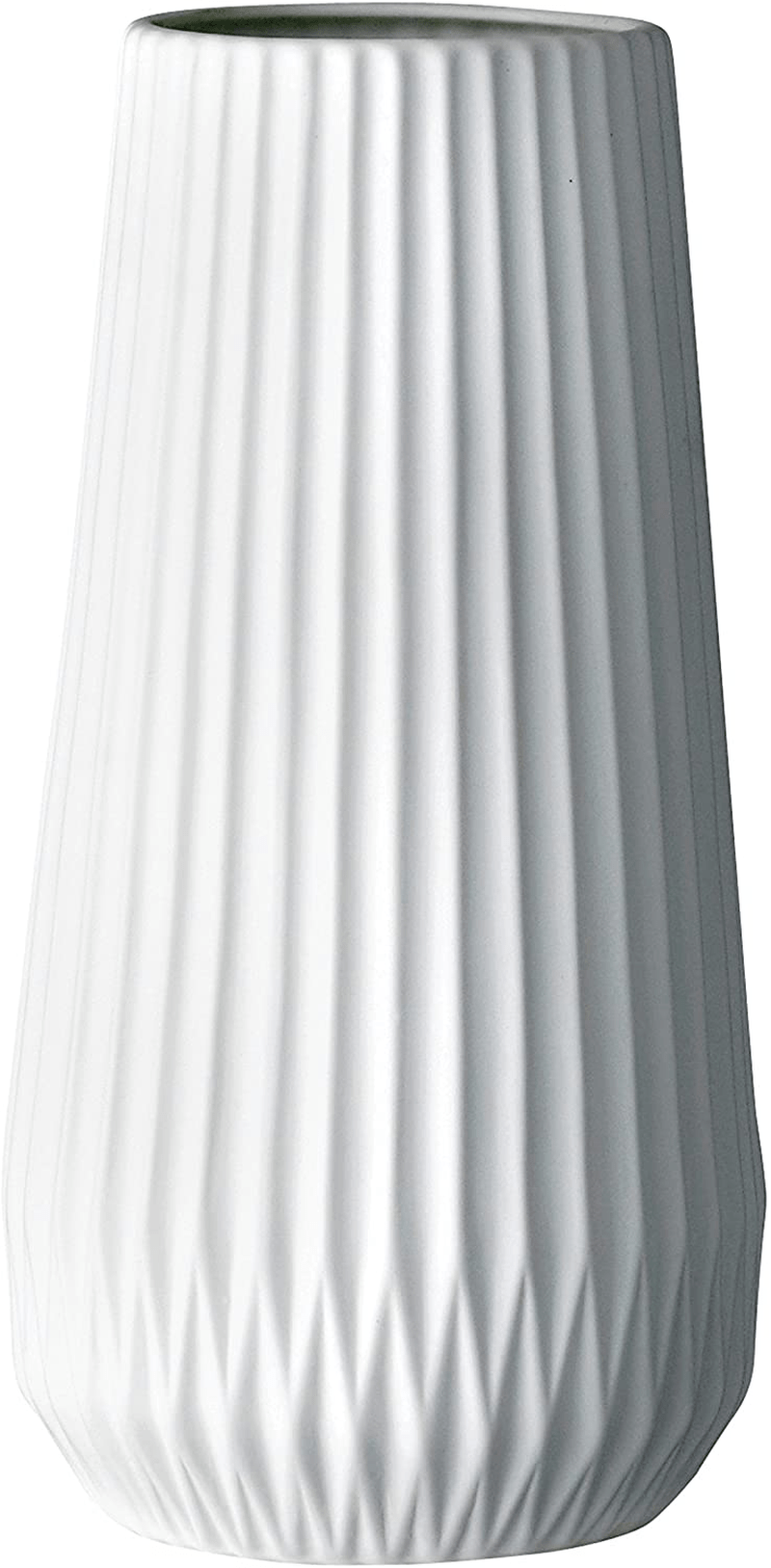Bloomingville Tall White Ceramic Fluted Vase Home & Garden > Decor > Vases Bloomingville Default Title  