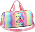 BLUBOON Duffle Bag Girls Kids Cute Gym Bag with Shoes Compartment & Wet Separation Waterproof Sports Overnight Travel Bag Home & Garden > Household Supplies > Storage & Organization Bluboon Tie Dye-Unicorn  