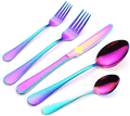 Blue Silverware Set, 16-Piece Stainless Steel Flatware Set, Kitchen Utensil Set Service,Knife/Fork/Spoon for 4 guests,Tableware Cutlery Set for Home and Restaurant, Dishwasher Safe(Blue-16) Home & Garden > Kitchen & Dining > Tableware > Flatware > Flatware Sets cocolevis colorful_5  