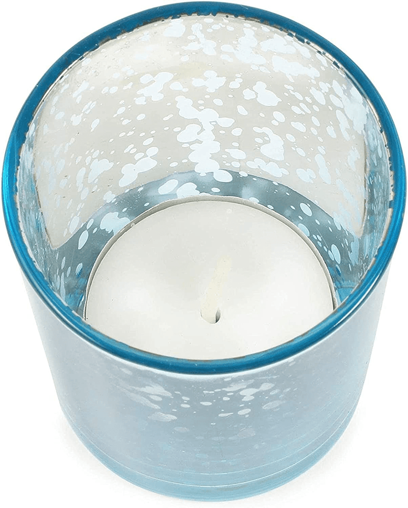 Blue Tealight Candle Holder, Mercury Glass Décor (2 x 2.7 in, 4 Pack) Home & Garden > Decor > Home Fragrance Accessories > Candle Holders Juvale   