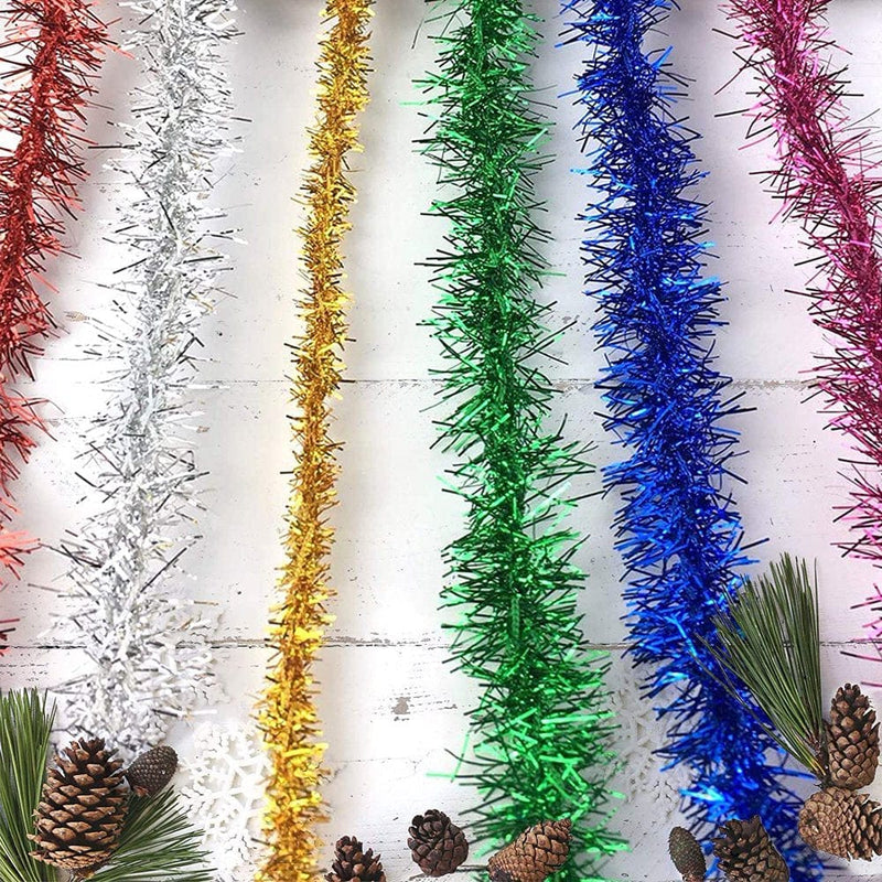 Blue Tinsel Garland Christmas Tree Decorations Wedding Birthday Party Supplies for 16.5 FEET Long Home & Garden > Decor > Seasonal & Holiday Decorations& Garden > Decor > Seasonal & Holiday Decorations Popfeel   
