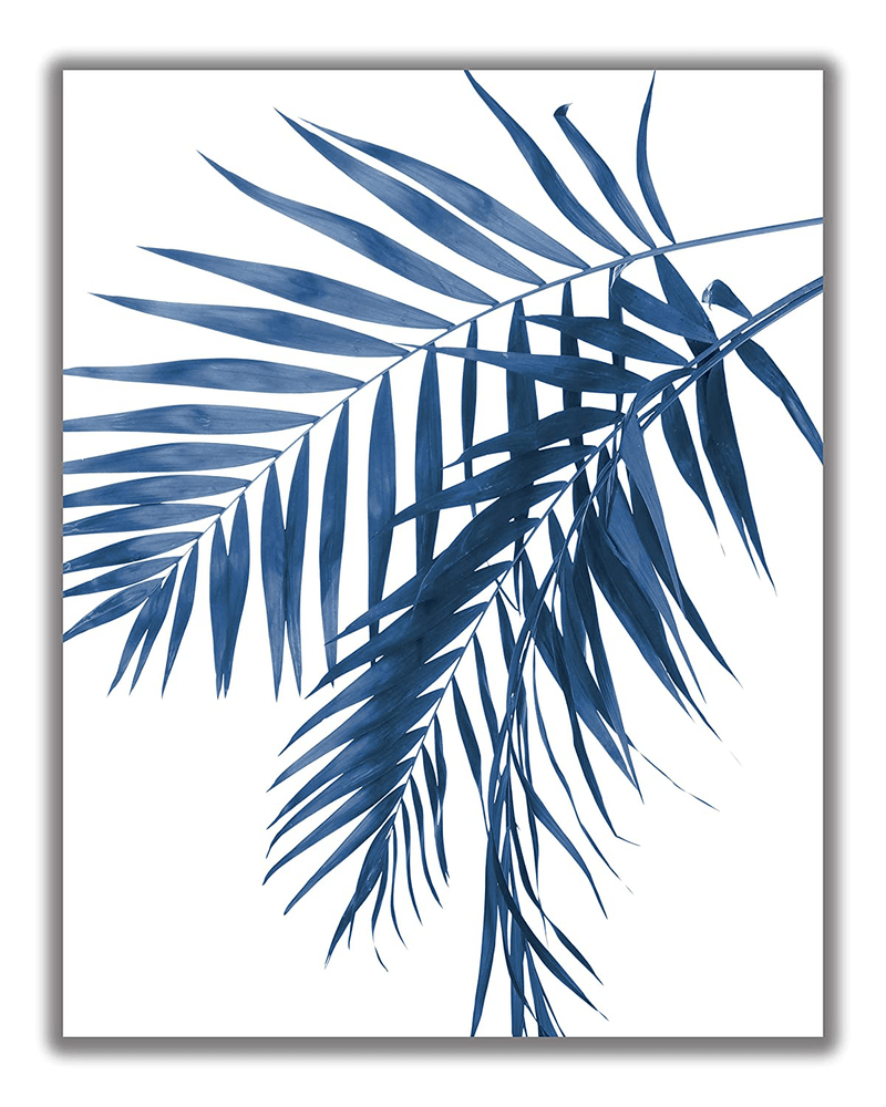Blue Tropical Palm Branches Botanical Wall Art Print - 11X14 UNFRAMED, Abstract Modern Decor - a Bold, Bright Look for Any Room Home & Garden > Decor > Artwork > Posters, Prints, & Visual Artwork WESTBROOK DESIGN STUDIO   