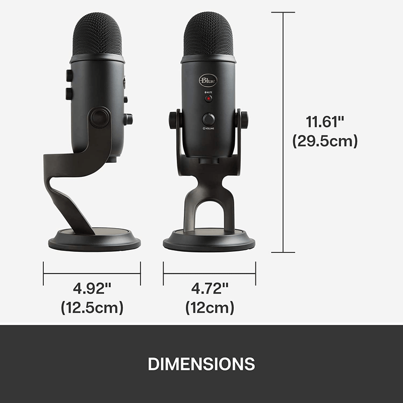 Blue Yeti USB Mic for Recording & Streaming on PC and Mac, 3 Condenser Capsules, 4 Pickup Patterns, Headphone Output and Volume Control, Mic Gain Control, Adjustable Stand, Plug & Play – Blackout Electronics > Audio > Audio Components > Microphones KOL DEALS   