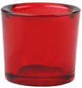 Bluecorn Beeswax Heavy Glass Votive and Tea Light Candle Holders (1, Fuchsia) Home & Garden > Decor > Home Fragrance Accessories > Candle Holders Bluecorn Beeswax Red 1 