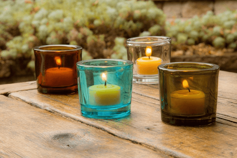 Bluecorn Beeswax Heavy Glass Votive and Tea Light Candle Holders (1, Lilac) Home & Garden > Decor > Home Fragrance Accessories > Candle Holders Bluecorn Beeswax   