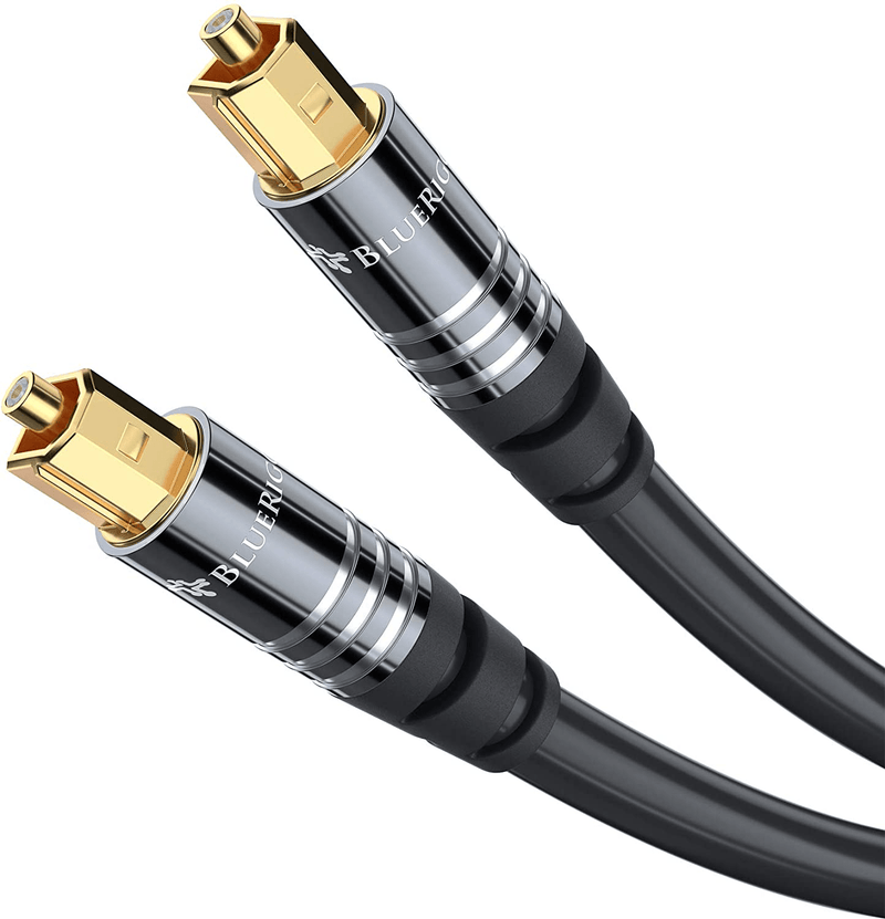 BlueRigger Digital Optical Audio Toslink Cable (3FT, Fiber Optic Cord, 24K Gold-Plated) - Compatible with Home Theatre, Sound Bar, TV, Xbox, Playstation PS5, PS4 – Premium Series Electronics > Electronics Accessories > Cables BlueRigger 10FT  