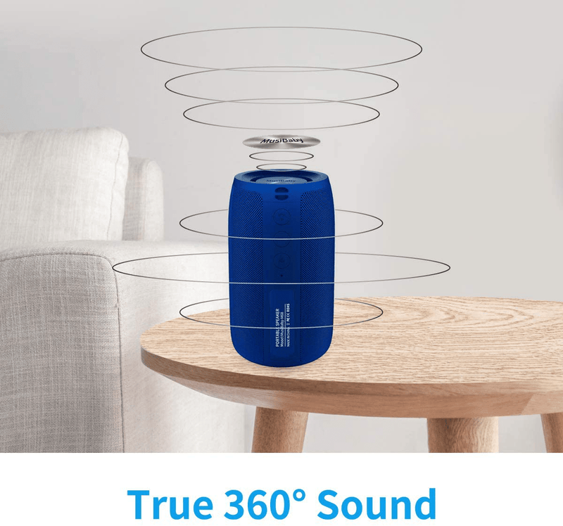 Bluetooth Speaker,MusiBaby Speaker,Outdoor Portable,Waterproof,Wireless Speakers,Dual Pairing,Bluetooth 5.0,Loud Stereo Booming Bass,1500 Mins Playtime for Home&Party (Blue) Electronics > Audio > Audio Components > Speakers MusiBady   