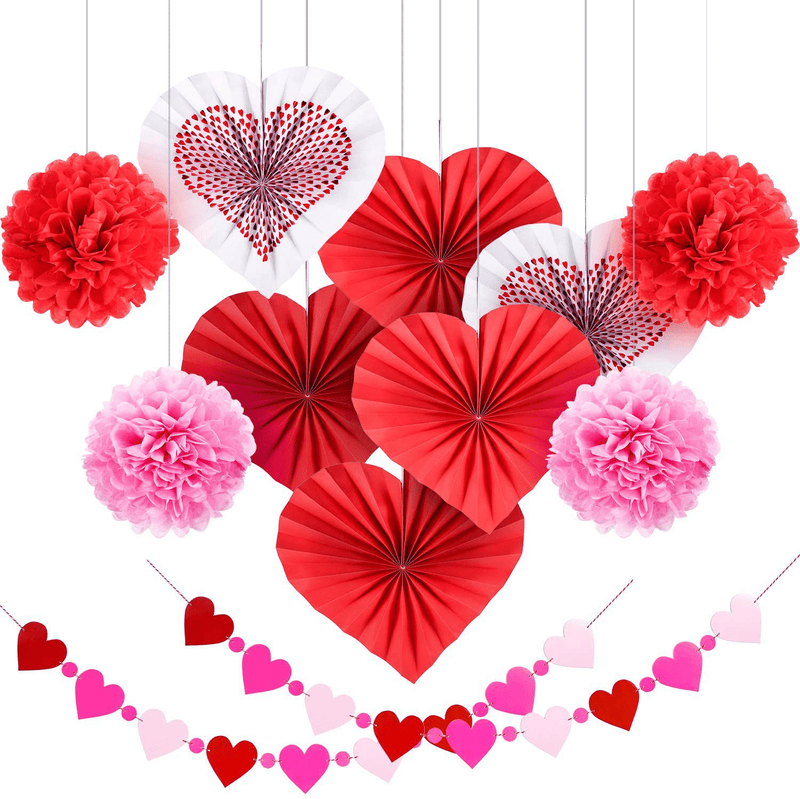 Blulu Valentine'S Day Paper Kit Party Decorations, Multicolor Tissue Paper Flowers Bunting Hanging Fan for Party Decorations (12 Pieces Style 1) Arts & Entertainment > Party & Celebration > Party Supplies Blulu   
