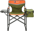 BLUU Aluminum Folding Camping Chairs, Heavy Duty Camp Director Chair for Adults, Lightweight Chair with Side Table and Cooler Bag, Support 400 Lbs for Outdoor, Camp, Patio, Lawn, Garden, Beach, Trip Sporting Goods > Outdoor Recreation > Camping & Hiking > Camp Furniture BLUU Green  